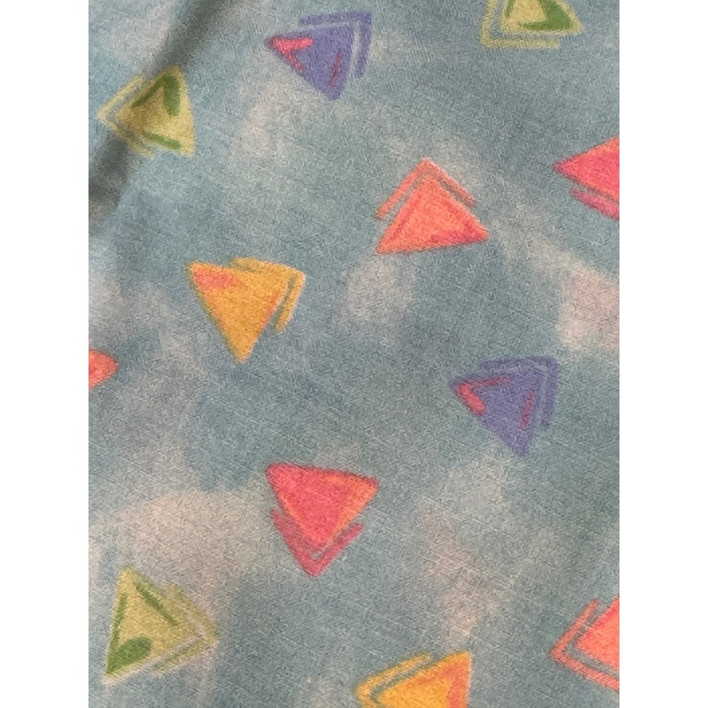 Concord Fabrics Craft Fabric 1 Yard Blue 80s Retro Neon Geometric Triangle